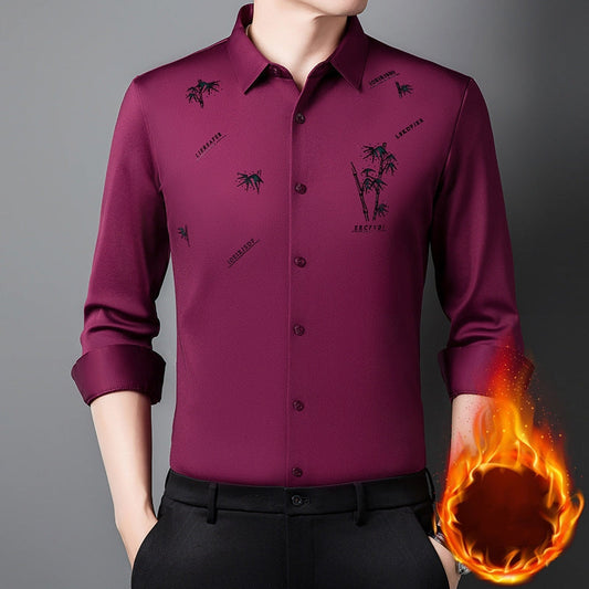 🔥Winter New🔥Men's Plush Lined Thickened Long Sleeve Shirt