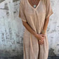 💕Women's Loose V-neck Cotton Linen Dress