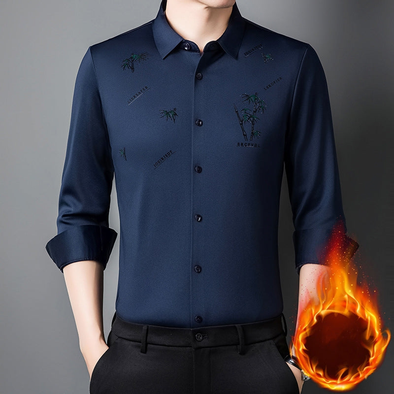 🔥Winter New🔥Men's Plush Lined Thickened Long Sleeve Shirt