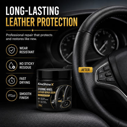 Revive Worn Leather Instantly! No-Grease Matte Steering Wheel Cream