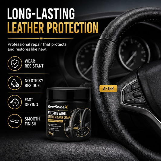 Revive Worn Leather Instantly! No-Grease Matte Steering Wheel Cream
