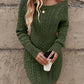 ⏰💃Last Day 50% OFF❄️🖤Women's Winter Plain Round Neck Cable Knit Bodycon Sweater Dress