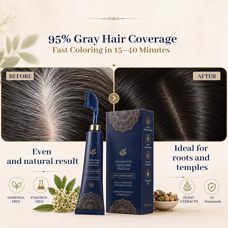 Plant Comb Hair Dye – Easy Gray Coverage & Full-Head Color