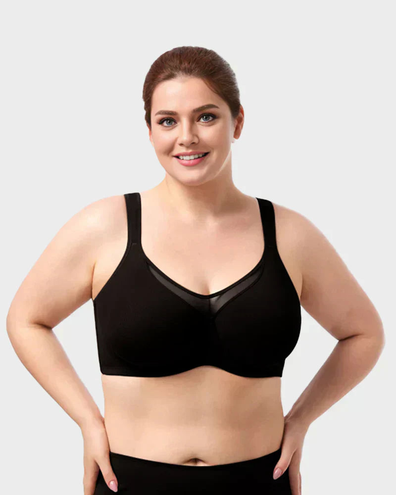 Underwire Plus-Size Bra – Breathable Mesh, Natural Lift