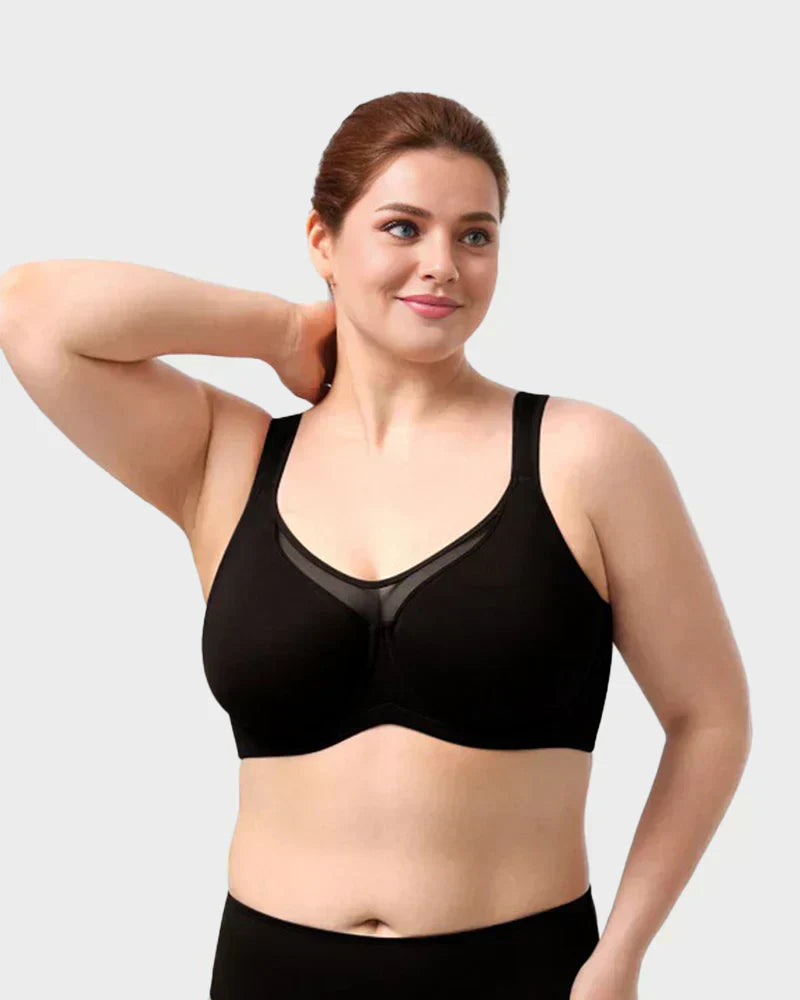 Underwire Plus-Size Bra – Breathable Mesh, Natural Lift
