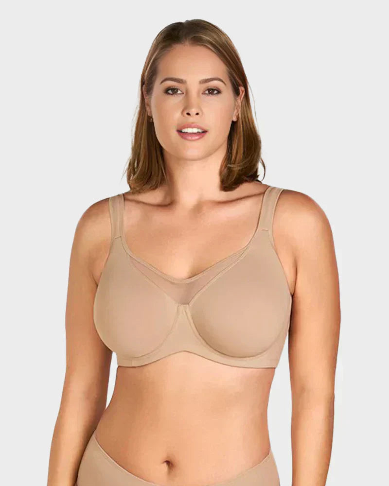 Underwire Plus-Size Bra – Breathable Mesh, Natural Lift