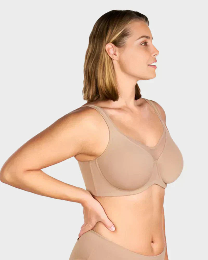 Underwire Plus-Size Bra – Breathable Mesh, Natural Lift