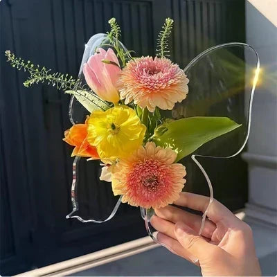 Display Flowers Artfully Instantly! Transparent Butterfly Vase