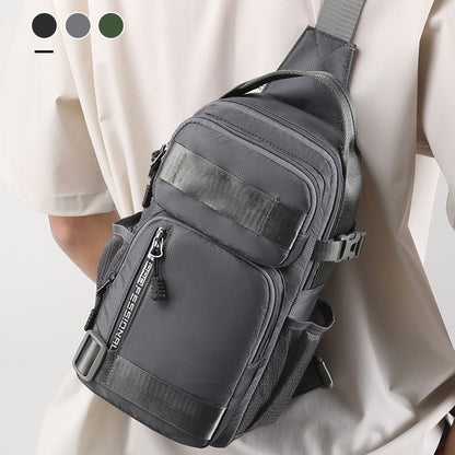 Men's Waterproof Oxford Chest Bag – Multi-Compartment & Adjustable Strap