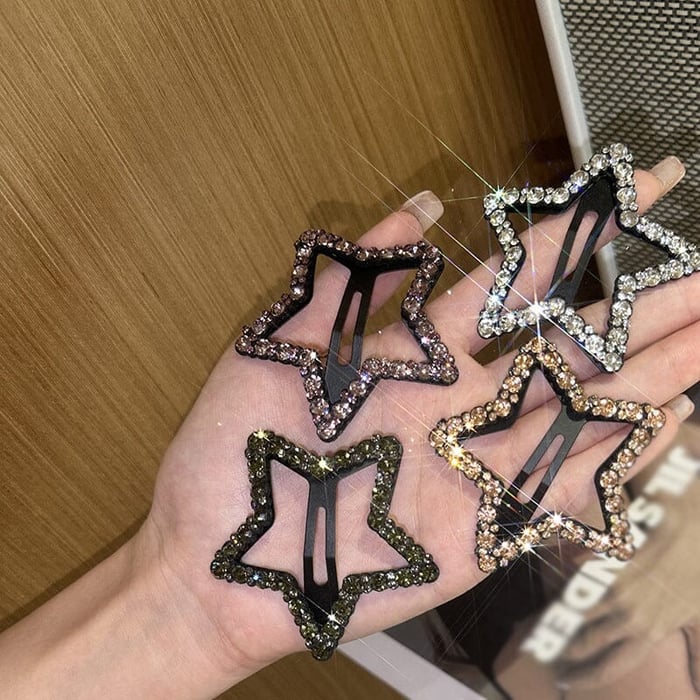 🔥Rhinestone Bling Snap Hair Clip Barrettes
