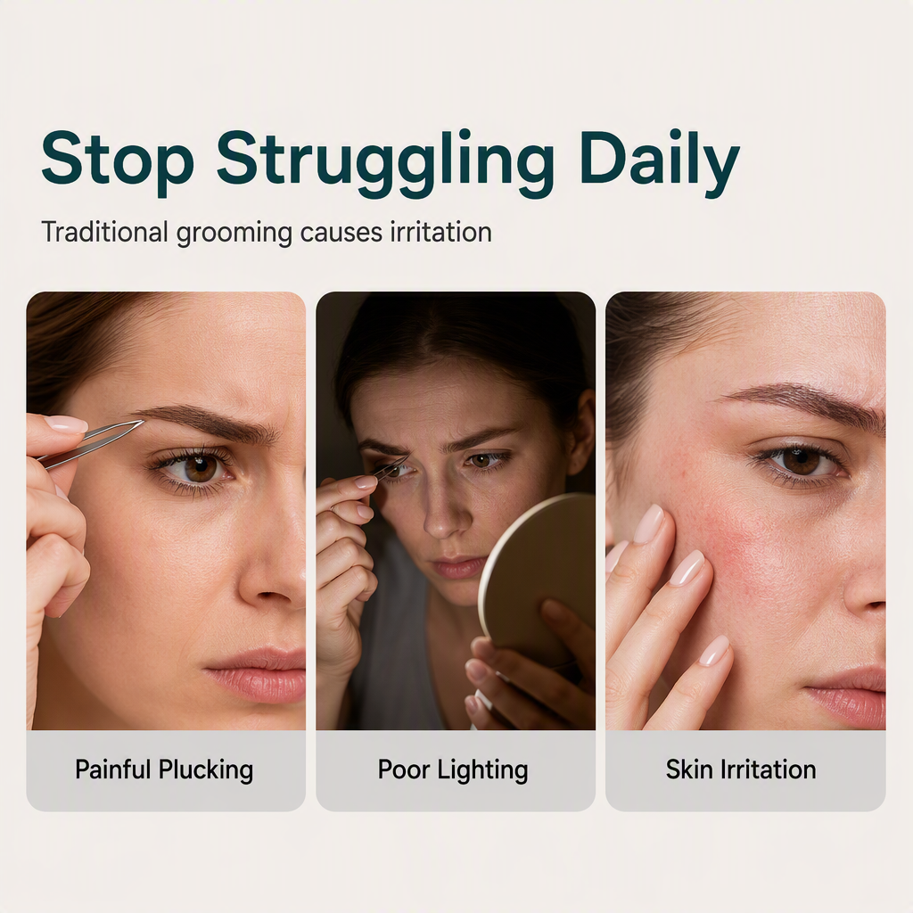 Pen-Style Eyebrow Trimmer – LED Precision & Painless Grooming