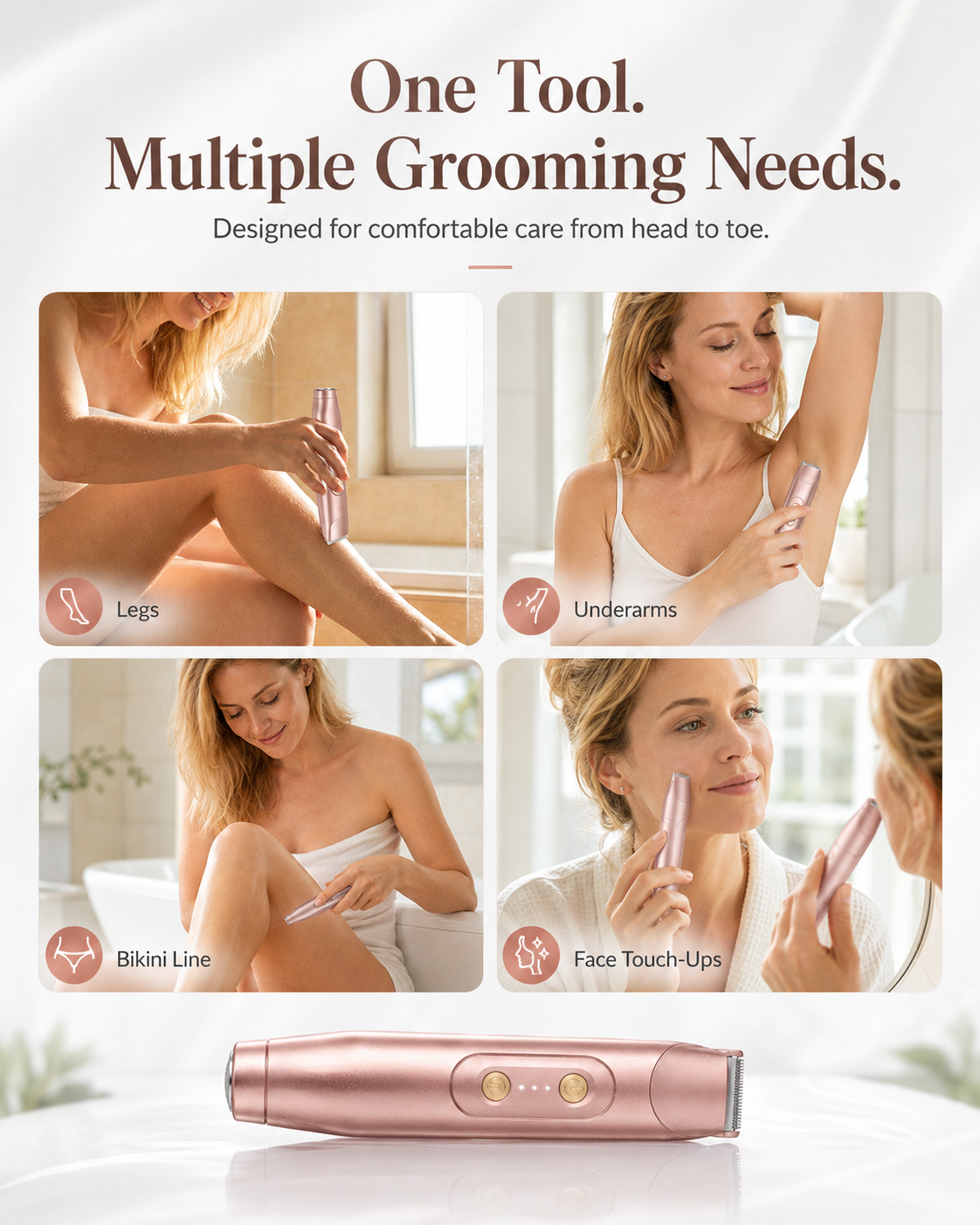 Dual-Head Electric Shaver – Cordless, Gentle & Full-Body Grooming