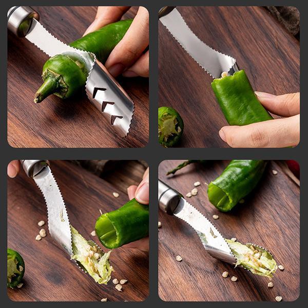 Core Peppers Instantly! Stainless Steel Pepper Corer