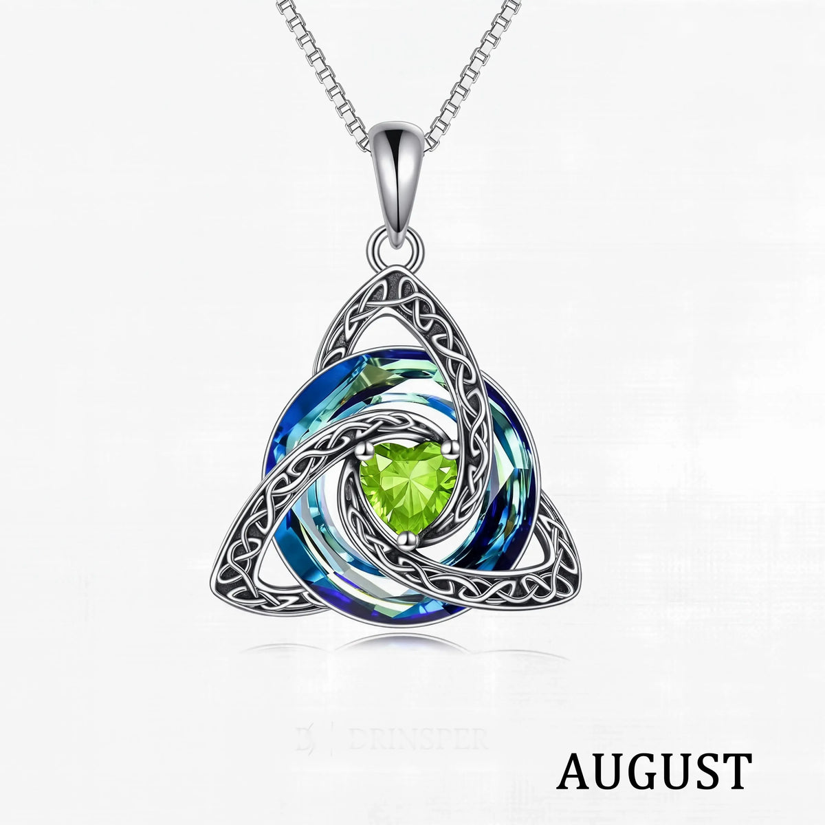 Wear Sacred Love Instantly! No-Tarnish Celtic Birthstone Necklace