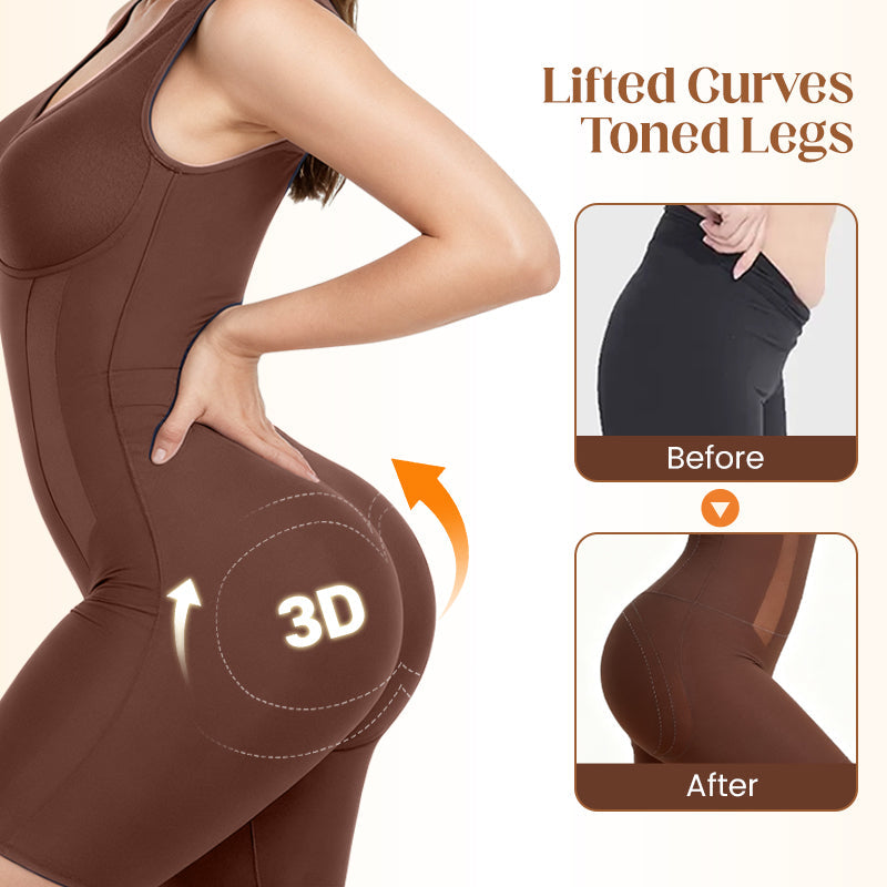 Thoughtful Rear-Removal Design✅Tummy Tuck & Hip Lift Traceless One-piece Shapewear