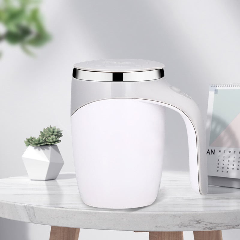 Mix Any Drink Instantly! Self-Stirring Stainless Steel Mug