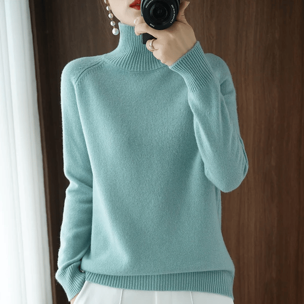 🔥Women's Solid Turtleneck Knit Sweater