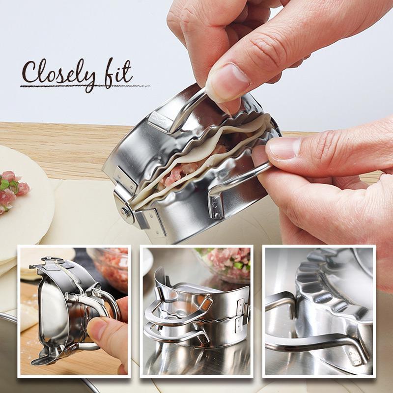 Shape Dumplings Instantly! No-Stick Stainless Mold & Dough Cutter