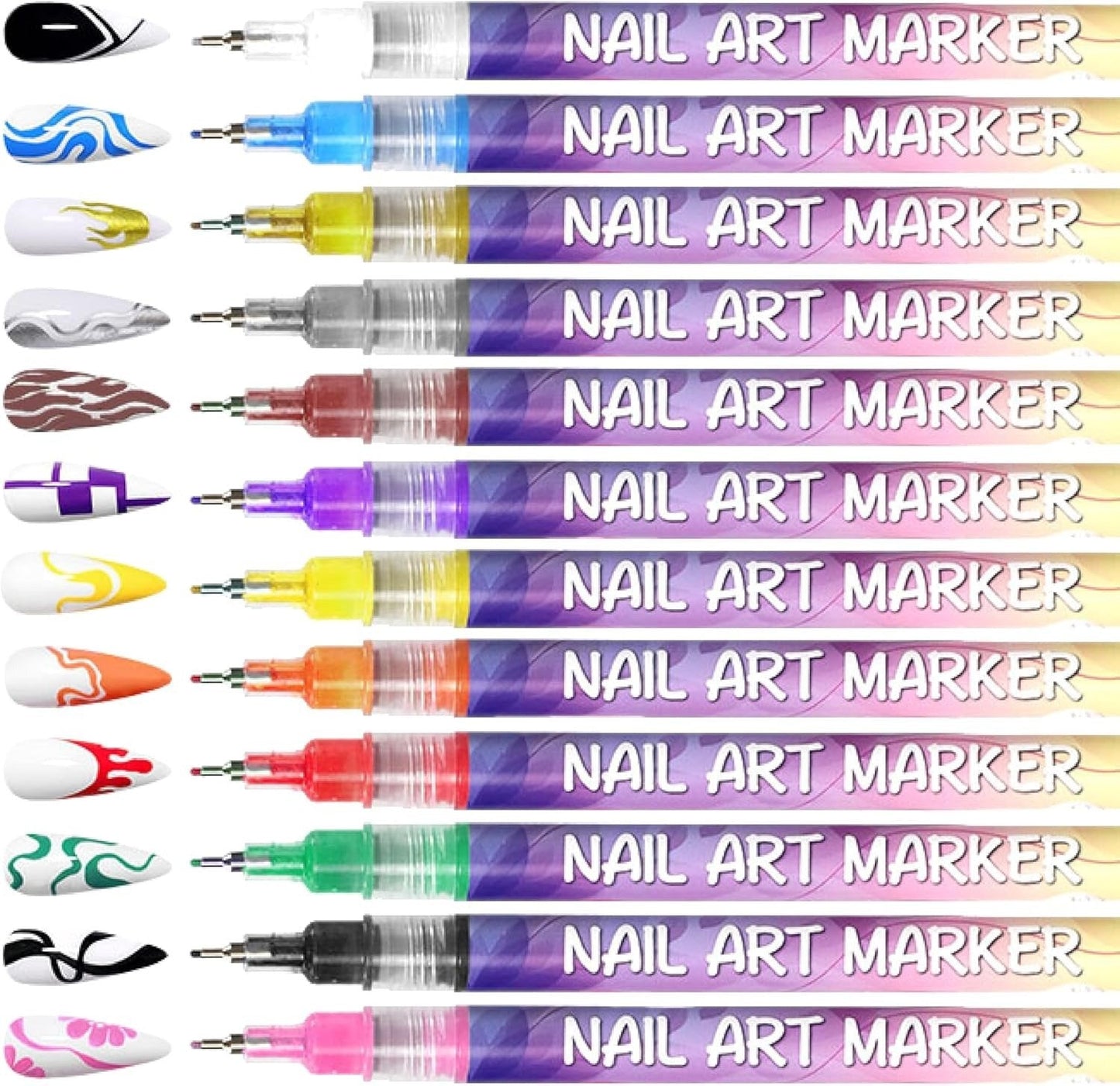 🎁Christmas Special Sale - 50% OFF💝🎨12 Colours Nail Art Pens Set