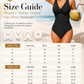 👙Tummy Control Ruched One-Piece – V-Neck & Full Coverage