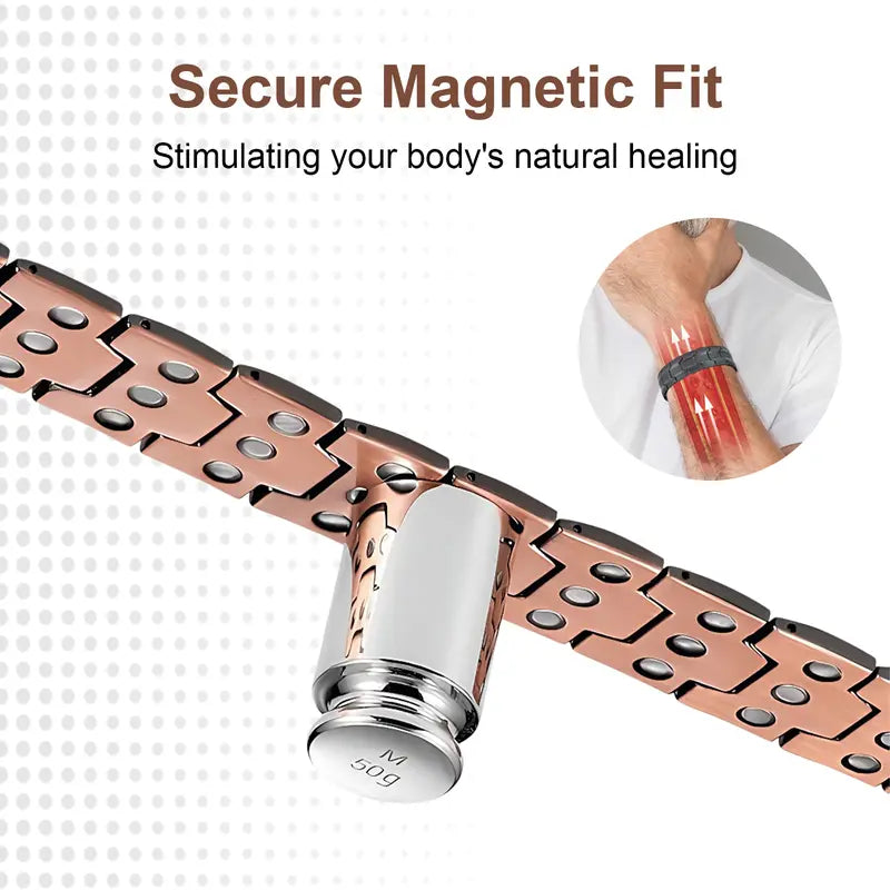 Magnex™ Copper Magnetic Bracelet – 3-Row Support for Joint Comfort