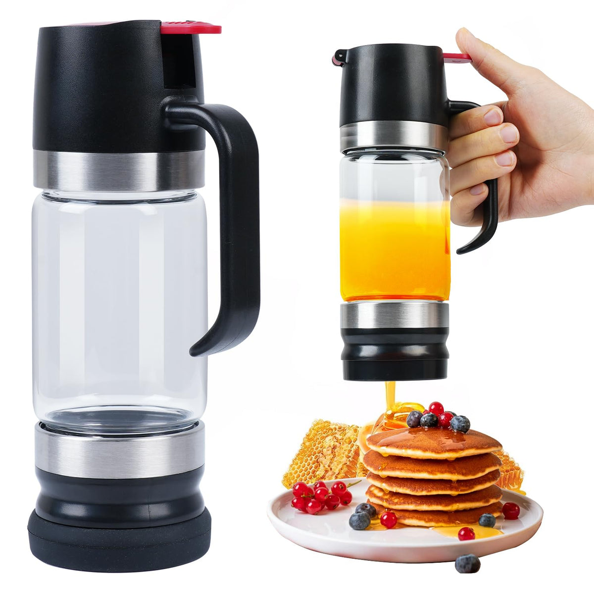 Stop Sticky Mess Instantly! No-Drip Glass Honey Dispenser