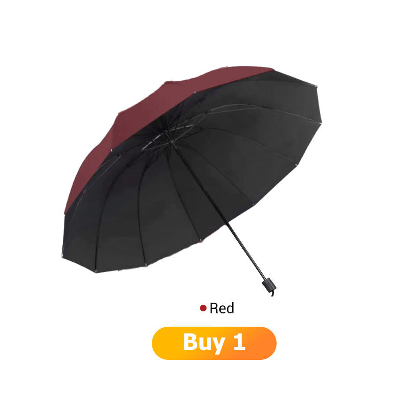 Stay Dry Instantly! No-Flip 12-Rib Reverse Windproof Umbrella
