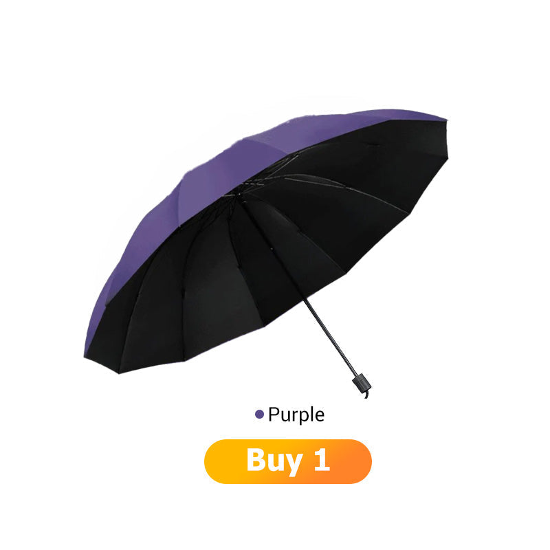 Stay Dry Instantly! No-Flip 12-Rib Reverse Windproof Umbrella