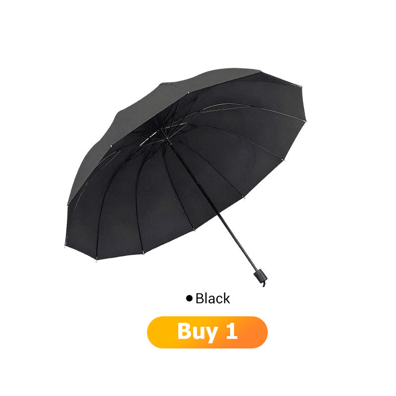 Stay Dry Instantly! No-Flip 12-Rib Reverse Windproof Umbrella