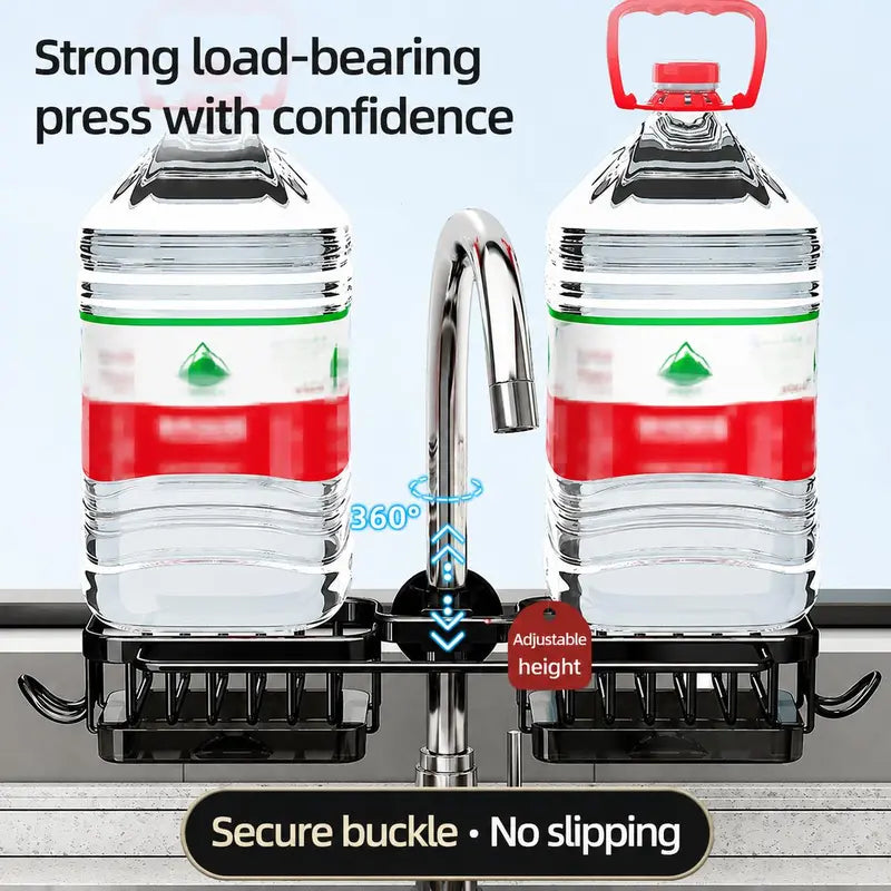 Organize Sinks Instantly! Rustproof Faucet Sponge Holder Rack