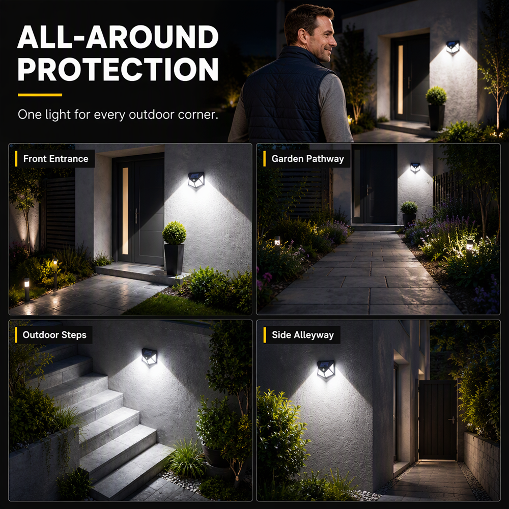 Light Up Gardens Instantly! 140-LED Motion Sensor Solar Wall Lamp