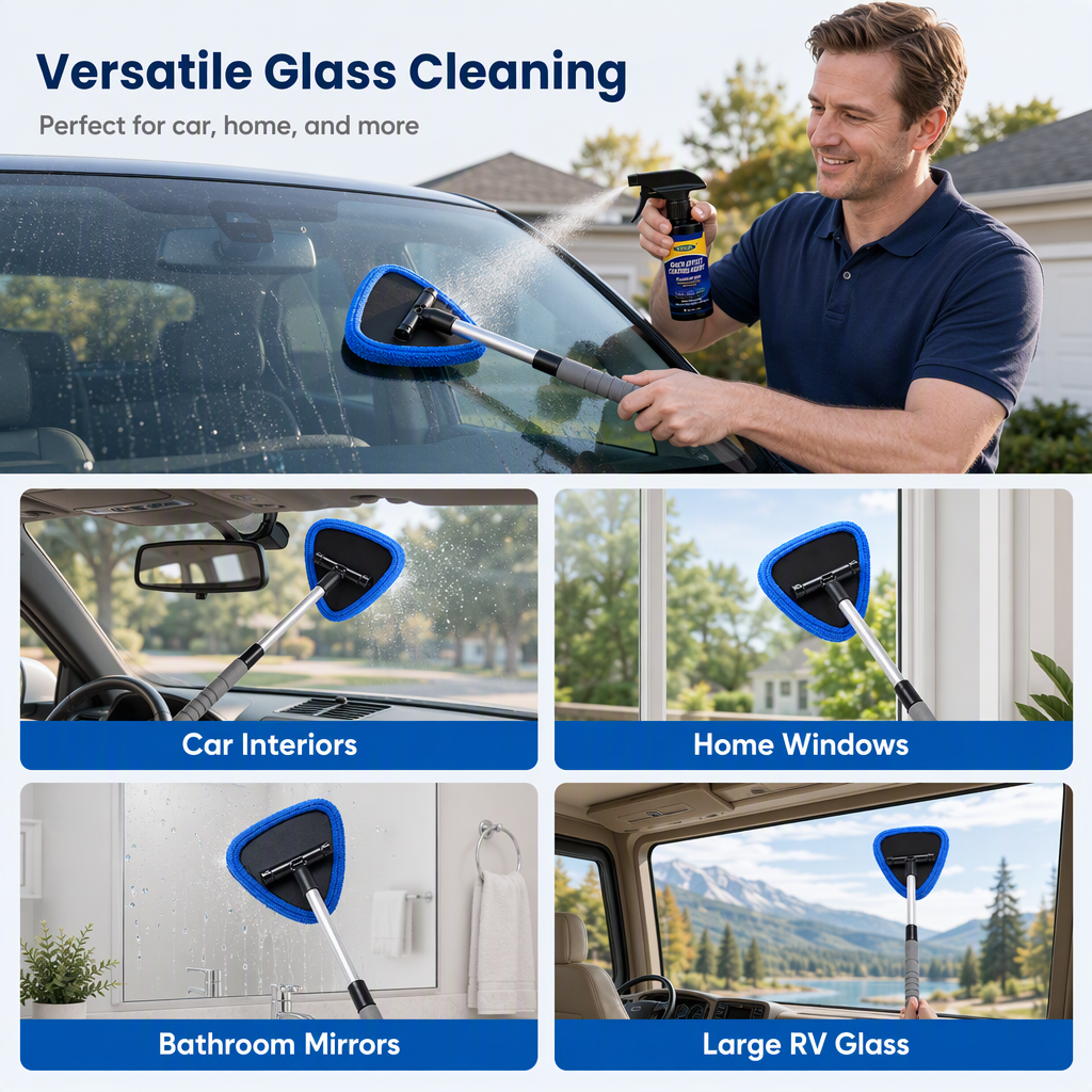 Clean Both Sides Instantly! Magnetic Windshield Cleaning Kit