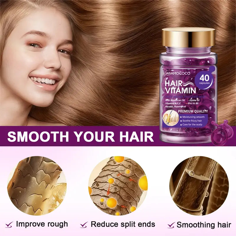 🌿Capsule Hair Oil – Instant Frizz Control & Shine