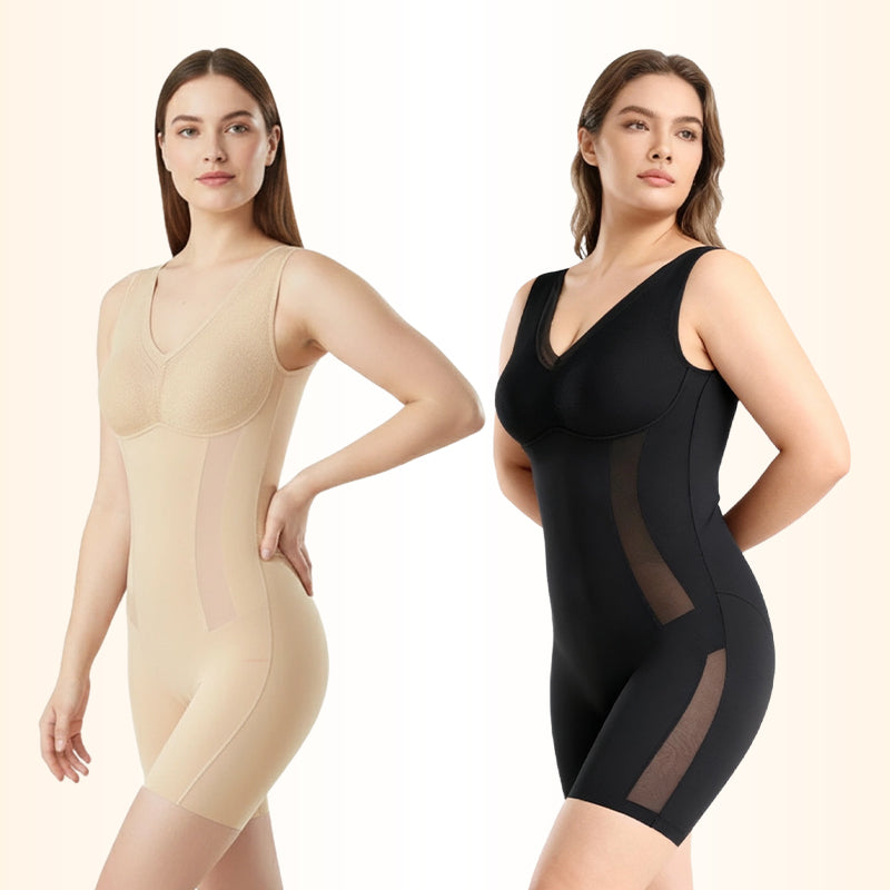 Thoughtful Rear-Removal Design✅Tummy Tuck & Hip Lift Traceless One-piece Shapewear