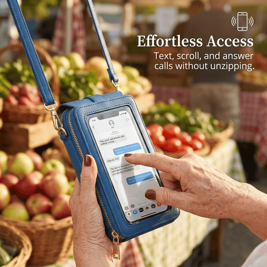 Use Your Phone Hands-Free! Touchscreen No-Dig Crossbody Wallet