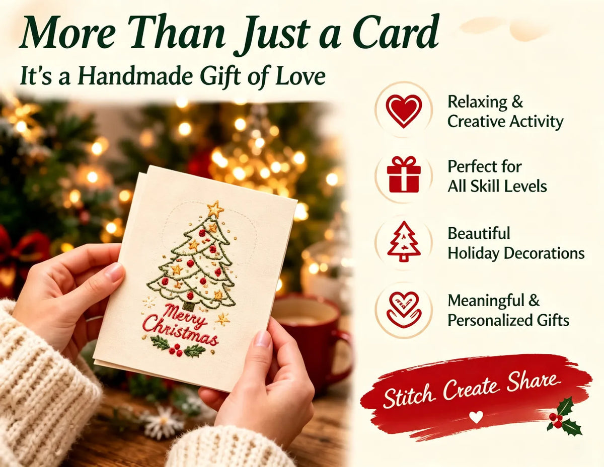 Stitch Christmas Cards Instantly! Beginner DIY Embroidery Kit