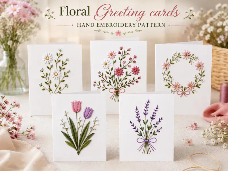 Stitch Christmas Cards Instantly! Beginner DIY Embroidery Kit