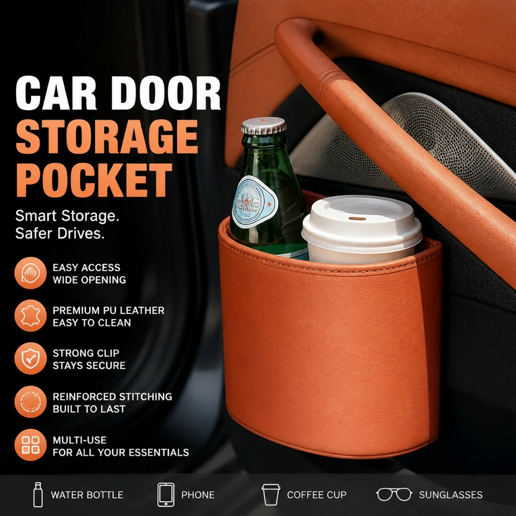 Car Door Cup Holder – Clip-On, No Mess