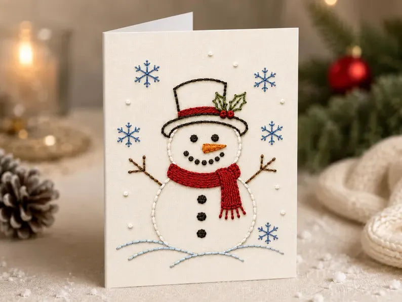 Stitch Christmas Cards Instantly! Beginner DIY Embroidery Kit