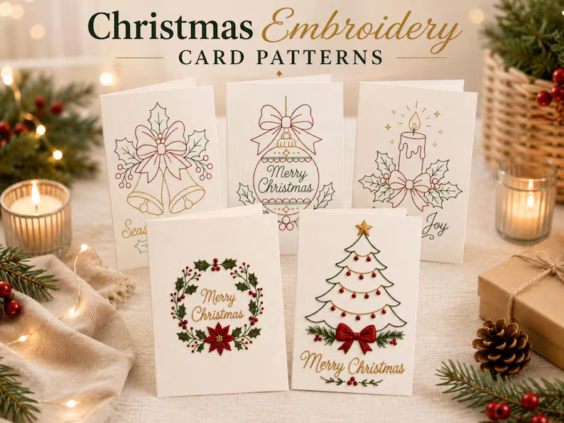 Stitch Christmas Cards Instantly! Beginner DIY Embroidery Kit