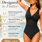 👙Tummy Control Ruched One-Piece – V-Neck & Full Coverage