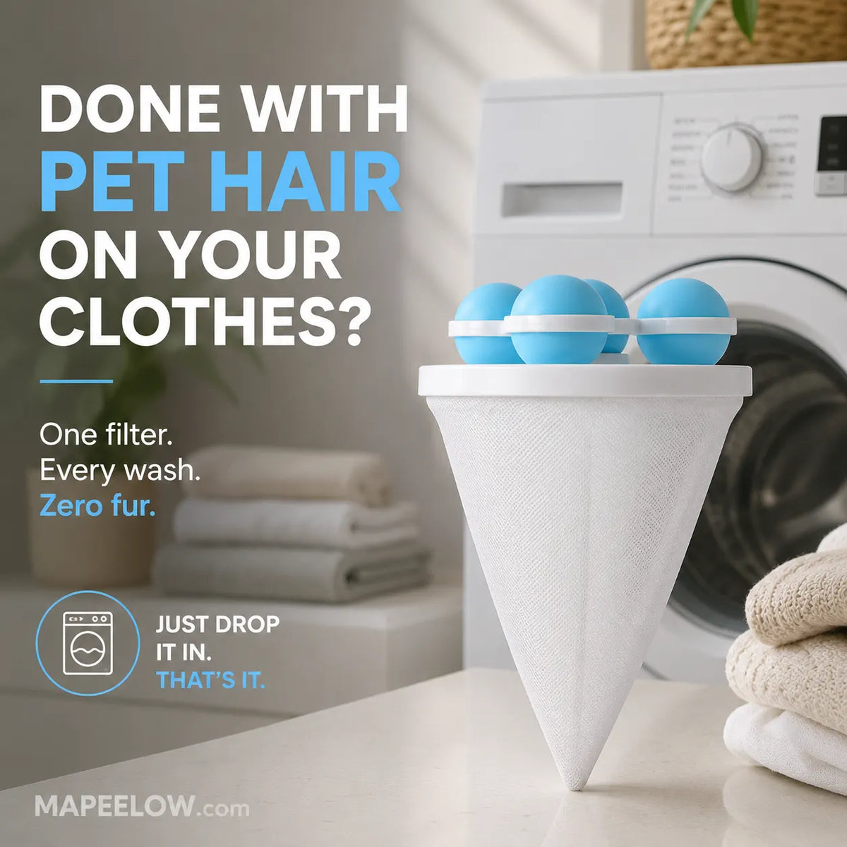 Catch Hair In Laundry Instantly! Floating Lint Filter Mesh Bag