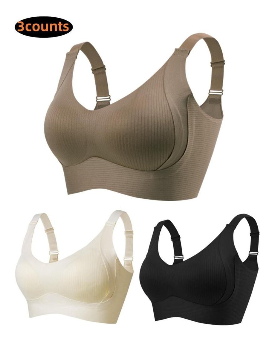 💕 Buy More Save More 💕 Subtle Striped Seamless Bra with W-Support – Comfort & Style!