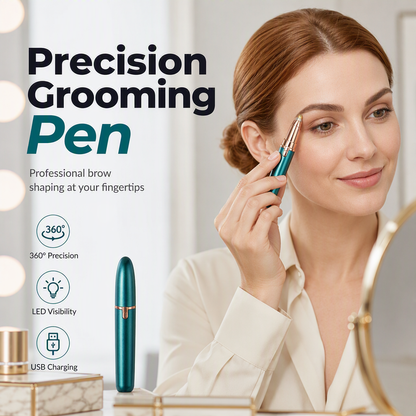 Pen-Style Eyebrow Trimmer – LED Precision & Painless Grooming
