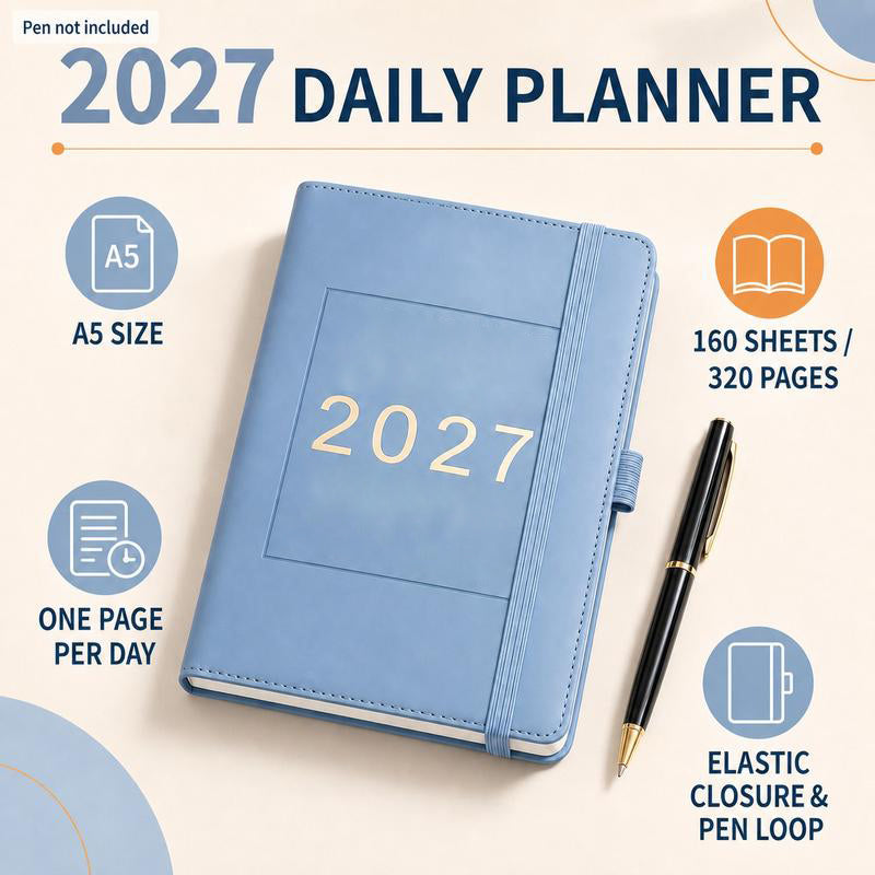 Plan Every Day Instantly! No-Clutter A5 Daily 2027 Planner