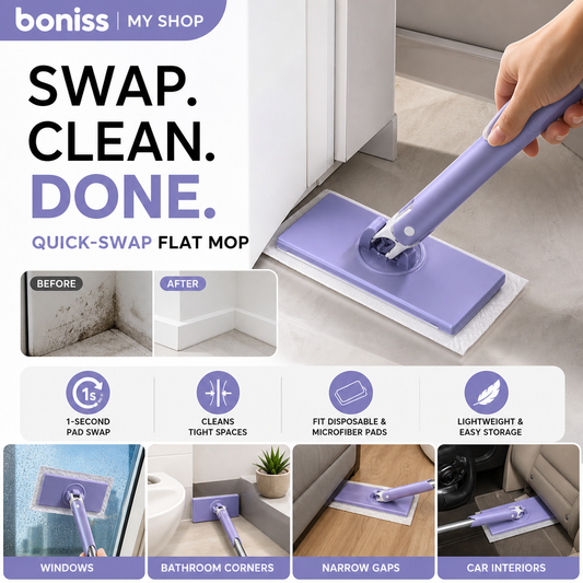 Attach Cloths Instantly! No-Touch 360° Reusable Mini Mop
