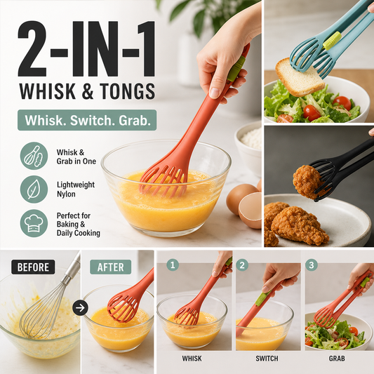 Mix & Grab Instantly! No-Switch Kitchen Tong