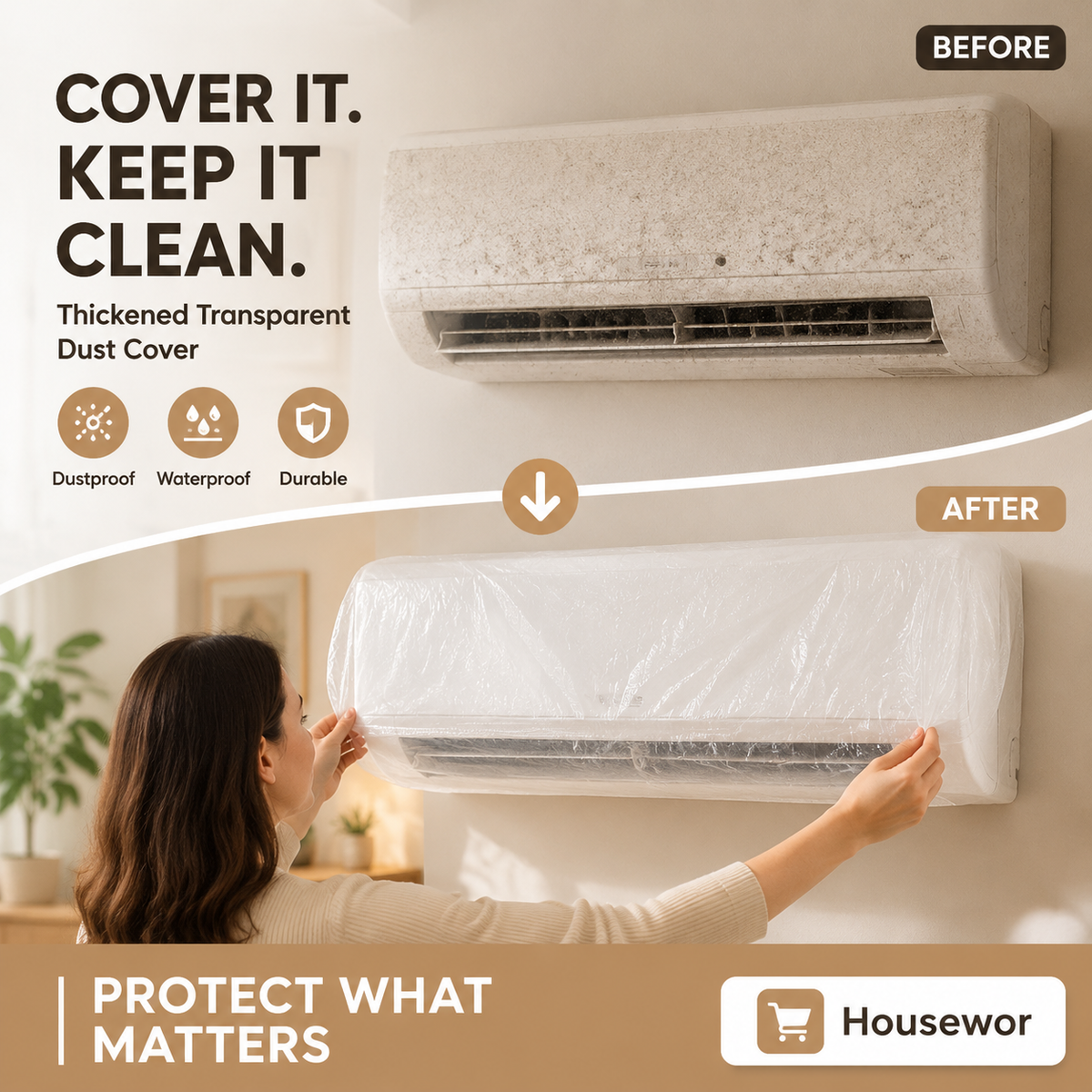 Keep Appliances Dust-Free Instantly! Stretchable Clear Dust Cover