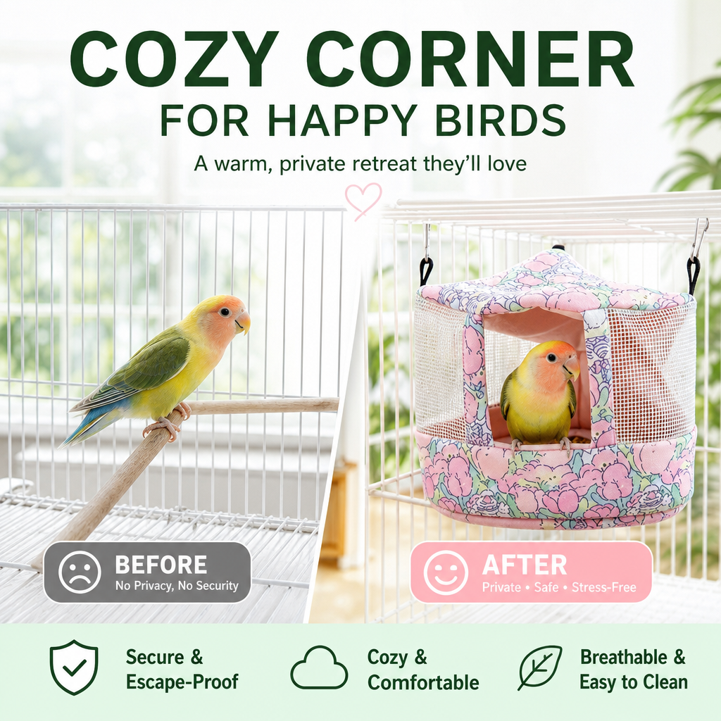 Cool Any Bird Instantly! No-Drill Breathable Mesh Hideaway