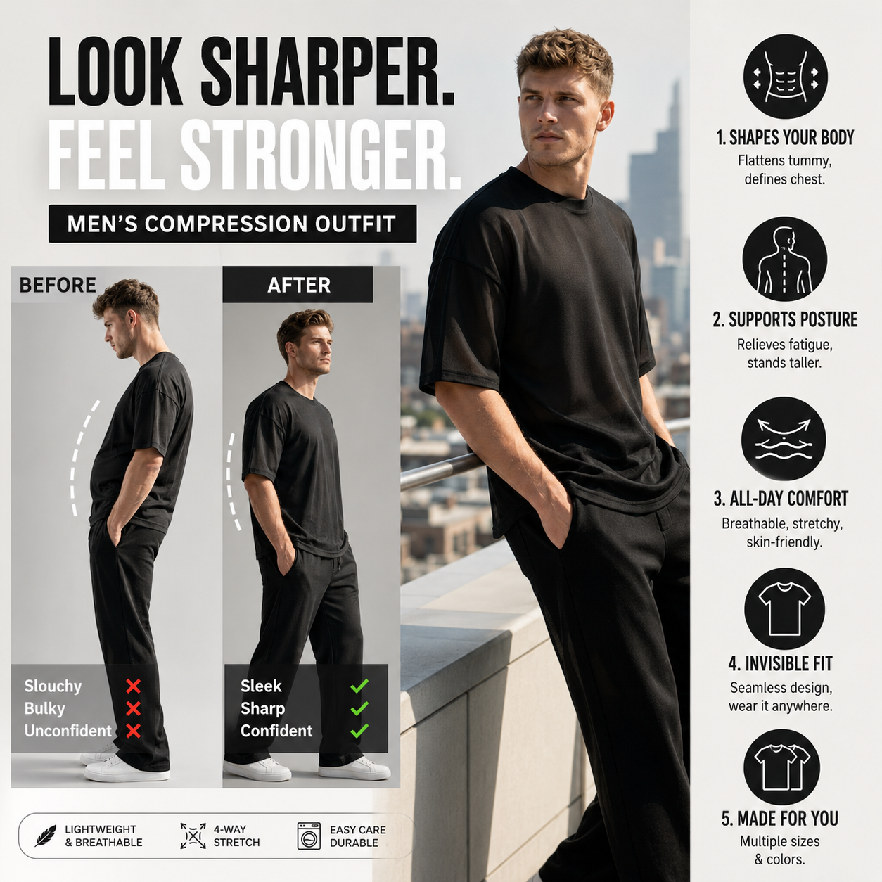 🔥Last Day Sale 50% OFF⏰👔Men's T-Shirt & Wide-Leg Pants 2-Piece Set🎁